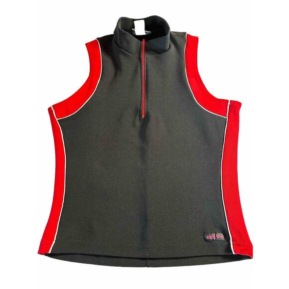 Vintage Steven Paul Women’s Black Red Top Zipper Cropped Sleeveless Medium RARE - Picture 2 of 4